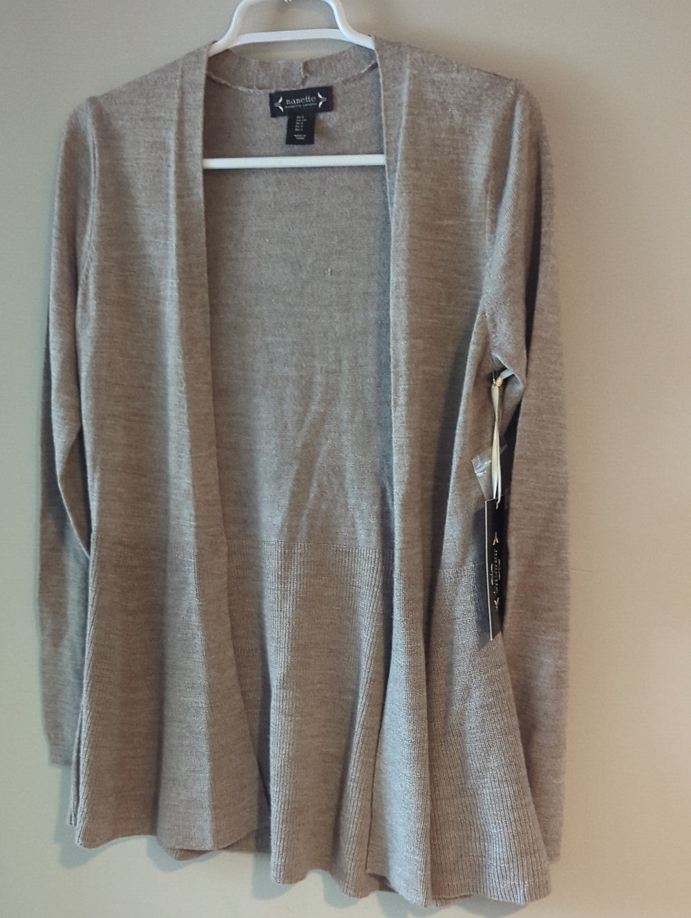 NWT- Nanette Lepore Open-Front Cardigan - Light Brown